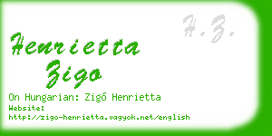 henrietta zigo business card